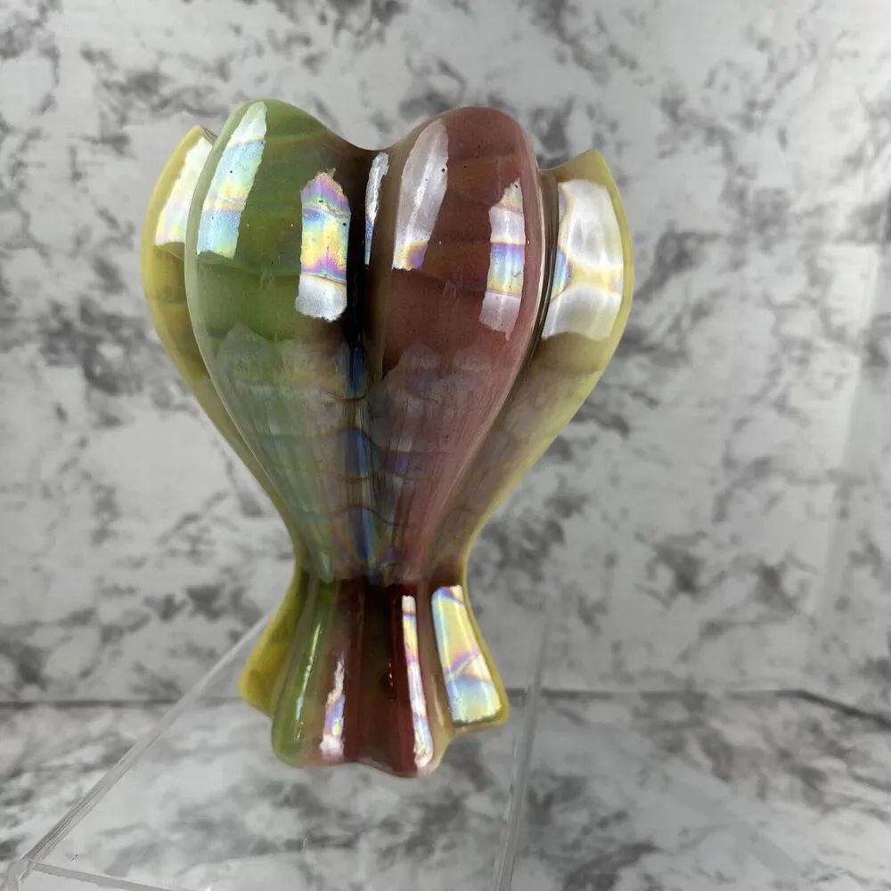Vintage MCM 50s Sicas Sesto Fiorentino Rainbow‎ Iridescent Glaze Balloon Vase